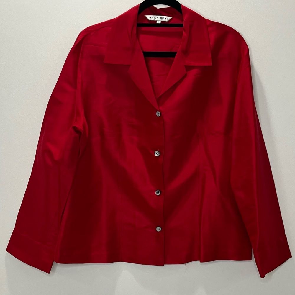 Silk Box Red Women's Blouse